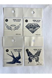 Ai̇rbrush Tattoo Elmas 4 Adet Bi̇rden Mi̇ni̇mal 3 Hafta Kalıcı Geçi̇ci̇ Dövme Seti̇