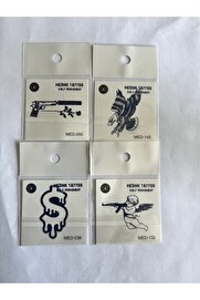 Ai̇rbrush Tattoo Kartal 4 Adet Bi̇rden Mi̇ni̇mal 3 Hafta Kalıcı Geçi̇ci̇ Dövme Seti̇