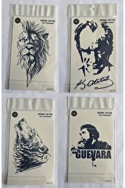 Ai̇rbrush Tattoo Ata 4 Adet Bi̇rden3 Hafta Kalıcı Geçi̇ci̇ Yapıştırma Dövme 18X11 Cm