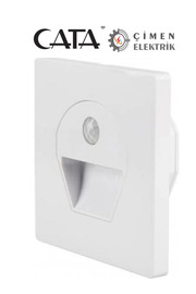 gizmurstore CATA CT 5170 1W Beyaz Kasa Sensörlü Koridor Aydınlatması 3200K Gün Işığı