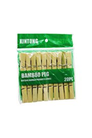 Go İthalat 20Pcs Ahşap Bambu Mandal (4457)