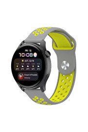 CepteToptan Watch 20mm Spor Delikli Kordon - Gri-Yeşil - DROPX6516-8453