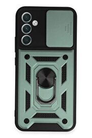 CepteToptan Samsung Galaxy A34 5G Kılıf Pars Lens Yüzüklü Silikon - Yeşil - DROPX9541-9709