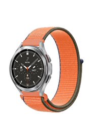 CepteToptan Watch 22mm Hasırlı Cırtcırtlı Kordon - Turuncu - DROPX9173-5192