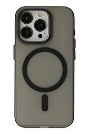 CepteToptan iPhone 15 Pro Max Kılıf Lodos Magneticsafe Mat Kapak - Siyah - DROPX2458-2658
