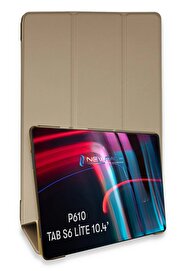 CepteToptan Samsung Galaxy P610 Tab S6 Lite 10.4 Kılıf Tablet Smart Kılıf - Gold - DROPX1368-8301
