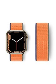 CepteToptan Apple Watch 42mm Hasırlı Cırtcırtlı Kordon - Turuncu - DROPX7585-2248
