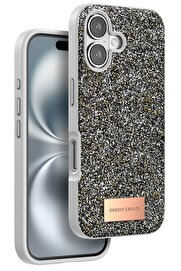 ONEGIF iPhone 16 Bright Simli Kapak - Gümüş