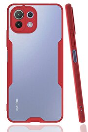CepteToptan Xiaomi Mİ 11 Lite Kılıf Platin Silikon - Kırmızı - DROPX6149-6895
