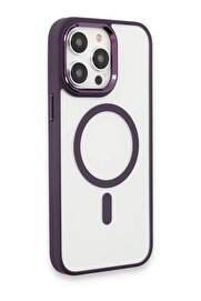 CepteToptan iPhone 15 Pro Max Kılıf Room Magneticsafe Silikon - Derin Mor - DROPX7509-8331