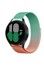 CepteToptan Watch 20mm Metal Mıknatıslı Kordon - Turuncu-Yeşil - DROPX8110-9890