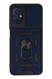 CepteToptan Xiaomi Poco M5 Kılıf Pars Lens Yüzüklü Silikon - Lacivert - DROPX1069-5473