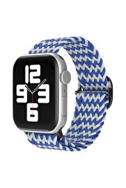 CepteToptan Apple Watch 38mm Star Kordon - Zigzag Beyaz-Mavi - DROPX1133-5500