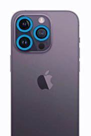 CepteToptan iPhone 13 Pro Max Neon Fosforlu Kamera Lens - Mavi - DROPX1192-8704