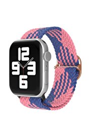 CepteToptan Apple Watch 42mm Star Kordon - Pembe-Mavi - DROPX8347-6538
