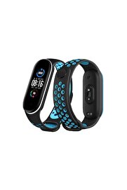 CepteToptan Xiaomi Mi Band 4 Spor Delikli Kordon - Siyah-Turkuaz - DROPX2025-5648