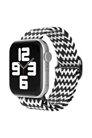 CepteToptan Apple Watch 38mm Star Kordon - Zigzag Siyah-Beyaz - DROPX1426-9495