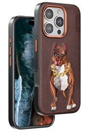 CepteToptan iPhone 16 Pro Perma Desenli Kapak - Kahverengi - DROPX9158-6091