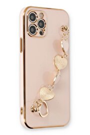 CepteToptan iPhone 12 Pro Kılıf Esila Silikon - Pudra - DROPX2923-1805