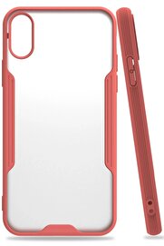 CepteToptan iPhone X Kılıf Platin Silikon - Pembe - DROPX4403-9576