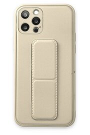 CepteToptan iPhone 12 Pro Kılıf Coco Deri Standlı Kapak - Beyaz - DROPX5872-6070