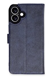 CepteToptan Newface iPhone 16 Plus Kılıf Trend S Plus Kapaklı Kılıf - Lacivert