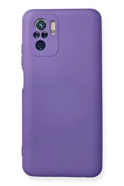 CepteToptan Xiaomi Redmi Note 10 Kılıf Nano içi Kadife Silikon - Mor - DROPX9748-3885