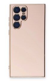 CepteToptan Samsung Galaxy S22 Ultra Kılıf Volet Silikon - Pembe - DROPX7051-3564