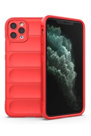 CepteToptan iPhone 11 Pro Kılıf Optimum Silikon - Kırmızı - DROPX2381-3313