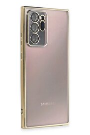CepteToptan Samsung Galaxy Note 20 Ultra Kılıf Lensli Silikon - Gold - DROPX6275-1029