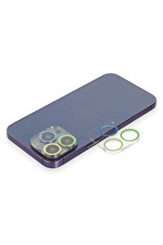 CepteToptan iPhone 13 Pro Renkli Kamera Lens Koruma Cam - Yeşil-Sarı - DROPX3278-8519