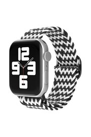 CepteToptan Apple Watch 42mm Star Kordon - Zigzag Siyah-Beyaz - DROPX2034-9325