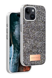 ONEGIF iPhone 14 Bright Simli Kapak - Gümüş