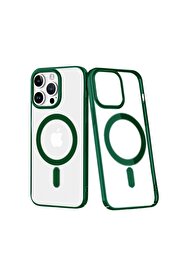 CepteToptan iPhone 14 Pro Kılıf Element Magneticsafe Sert Kapak - Köknar Yeşili - DROPX3222-4345