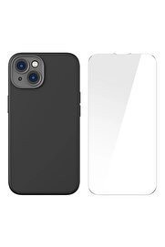 gizmurstore Liquid Silica Gel iPhone 14 Plus 6.7 Magsafe Silikon Kılıf + Tempered Ekran Koruyu - GMS2962-3361