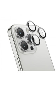 CepteToptan HOCO Crystal Clear iPhone 15 Pro-15 Pro Max HD 3D Metal Çerçeveli Kamera Koruy - DROPX9008-4140