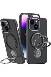 CepteToptan ALLY iPhone 15 Plus İçin Magsafe Uyumlu Standlı Manyetik Silikon Kılıf-(190 - DROPX8162-4605
