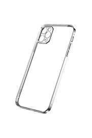 gizmurstore ALLY İPhone 12 Pro 6.1 Metal Görünümlü Darbeye Dayanıklı Silikon Kılıf-(577 - GMS5949-7022