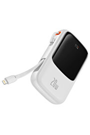 gcaksesuar Qpow Pro Dijital Göstergeli 10000mAh 20W Hızlı Şarj Powerbank iPhone Lightning K - TMS4644-3847