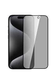 CepteToptan ALLY İPhone 15 Pro Max 3D Full Privacy Gizlilik Cam Ekran Koruyucu Anti-Spy-(19 - DROPX9954-4136