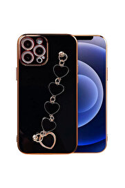 gizmurstore Ally iPhone 12 Pro 6.1inç Kılıf Kalp Bileklik Tutuculu Lüx Silikon Askılı Kıl - GMS3694-6951