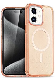 Toptan Bulurum iPhone 12 Kılıf Glow Magsafe Kapak - Turuncu