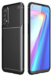 Toptan Bulurum Realme 7 Kılıf Auto Focus Karbon Kapak - Siyah