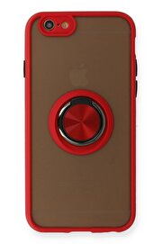 Toptan Bulurum iPhone 6 Kılıf Montreal Yüzüklü Silikon Kapak - Kırmızı