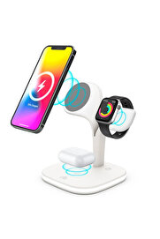 gizmurstore Ally 5in1 iPhone 15-14-13-12 Apple Watch Tutucu Kablosuz Şarj İstasyonu Hızlı Ş - GMS8529-1744