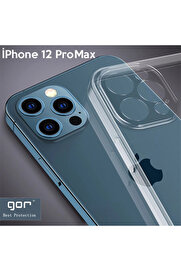 CepteToptan Gor İPhone 12 Pro Max 6.7 İnch Kılıf Kamera Korumalı Şeffaf Silikon Kılı - DROPX5498-2001