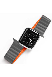 CepteToptan DUX DUCIS Apple Watch 42/44/45MM için Manyetik Zincir Versiyon PU Deri Kayış - DROPX2500-9294