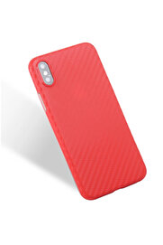 CepteToptan İphone X Xs Carbon Fiber Dokulu Yumuşak Pc Kılıf-(1903) - DROPX6572-5262