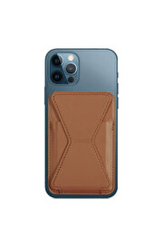 gizmurstore ALLY İPhone 15-14- 13-12'ler İçin Standlı Deri Cüzdan Magsafe Kartlık Cü - GMS3526-8632