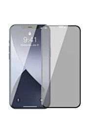 gizmurstore İPhone 12 Pro Max 6.7 023mm Anti Spy Çerçeveli Tempered Cam Ekran Koruyucu 2 Adet - GMS4806-4949